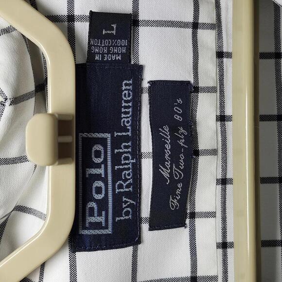 Polo by Ralph Lauren Men's dress shirt size Large White Black Checkered - Picture 6 of 6